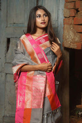 Grey Banarasi Organza Saree - Chinaya Banaras