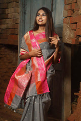 Grey Banarasi Organza Saree - Chinaya Banaras
