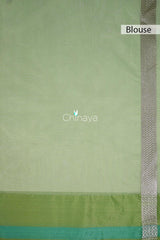 Icegreen Jaal Banarasi Organza Silk Saree - Chinaya Banaras