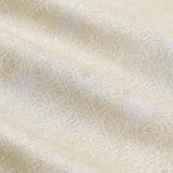 Ivory Geometrical Handwoven Banarasi Silk Fabrics