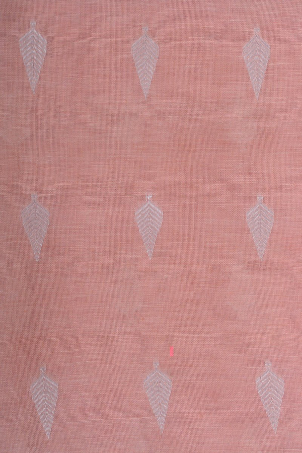Light Peach Woven Linen Silk Dress Material - Chinaya Banaras