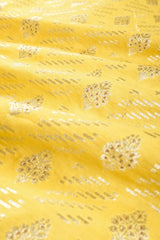 Light Yellow Handwoven Mulberry Silk Fabric, banarasi fabric, silk fabric, brocade fabric, handloom fabric, indian fabric