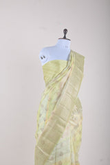 Liril Green Woven Chanderi Silk Saree - Chinaya Banaras