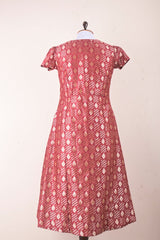 Mahogany Red Handwoven Mulberry Silk Dress - Chinaya Banaras