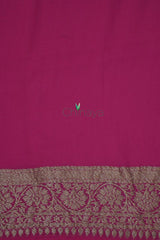 Majestic Glit Purple Woven Georgette Khaddi Silk Saree - Chinaya Banaras