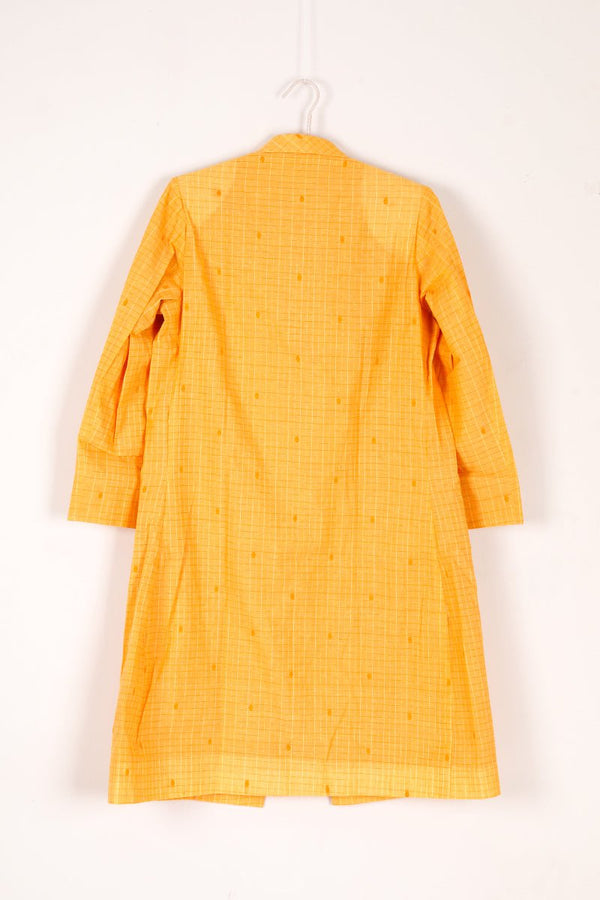 Mango Yellow Woven Cotton Jacket - Chinaya Banaras