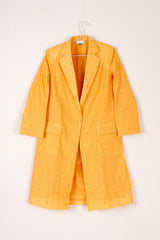 Mango Yellow Woven Cotton Jacket - Chinaya Banaras