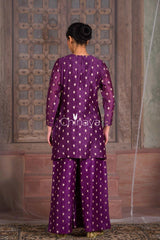 Mulberry Vine Purple Chanderi Sillk Suit Set - Chinaya Banaras