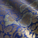 Navy Blue Handwoven Banarasi Silk Than