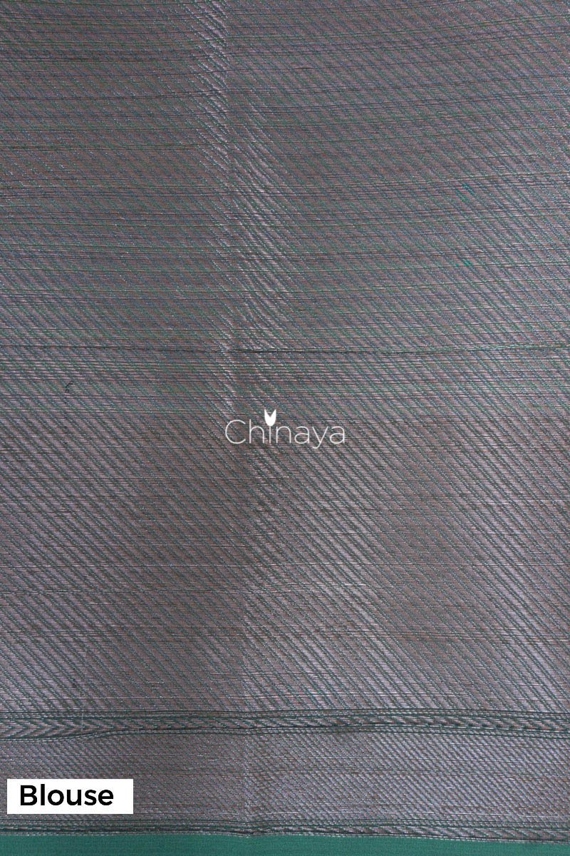 Navy Blue Woven Banarasi Cotton Saree - Chinaya Banaras