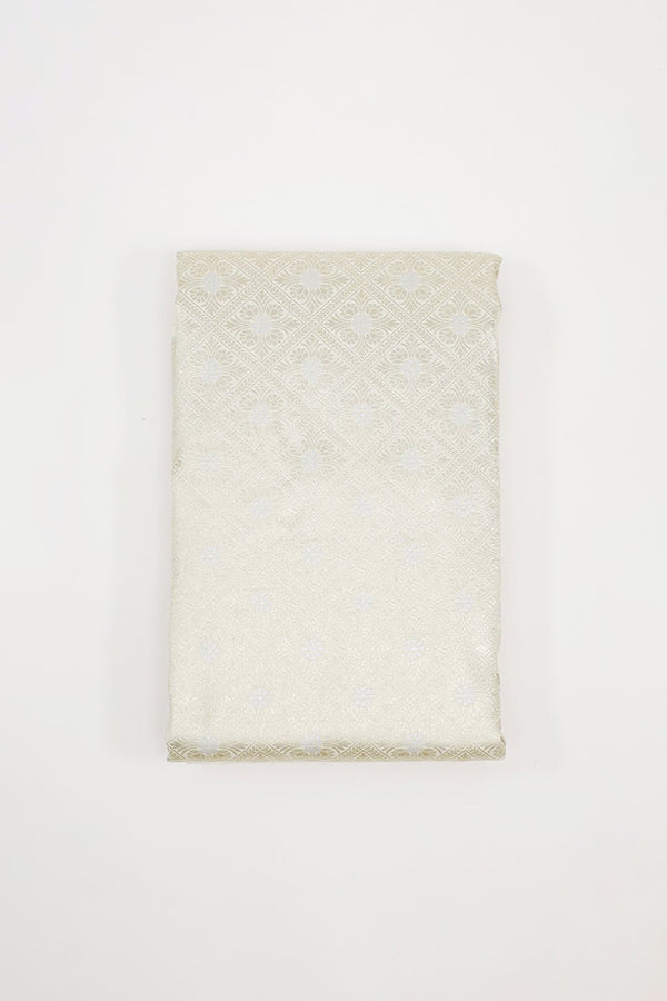 Off white Geometrical Handwoven Banarasi Silk Fabrics