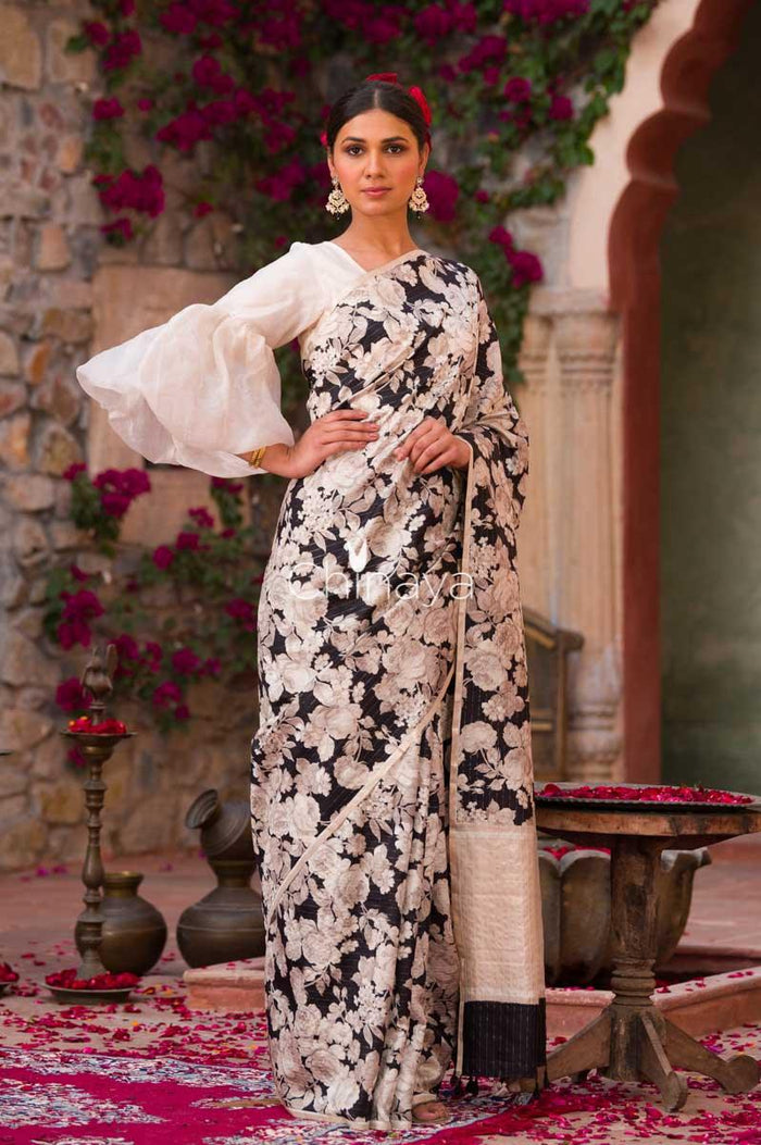 Off-White One Shoulder Organza Silk Blouse