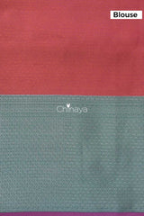 Orange Red Woven Banarasi Kora Saree - Chinaya Banaras