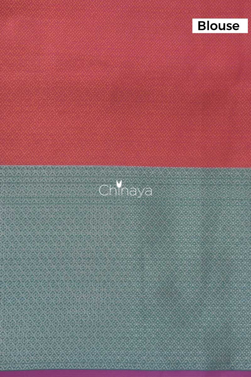 Orange Red Woven Banarasi Kora Saree - Chinaya Banaras