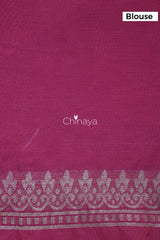 Pink Woven Jaal Banarasi Cotton Saree - Chinaya Banaras