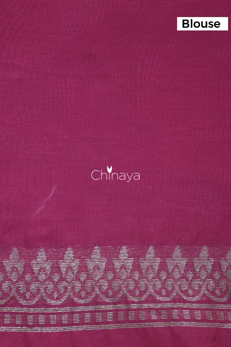 Pink Woven Jaal Banarasi Cotton Saree - Chinaya Banaras