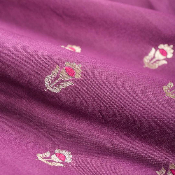 Purple Handwoven Mulberry Silk Fabric At Chinaya Banaras
