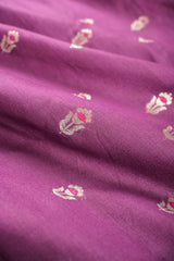 Purple Handwoven Mulberry Silk Fabric - Chinaya Banaras