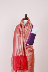 Red Handwoven Brocade Banarasi Silk Saree - Chinaya Banaras