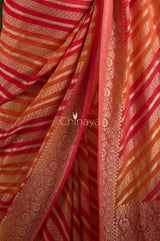 Red Woven Georgette Silk Saree - Chinaya Banaras