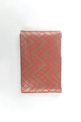 Red Zig-Zag Woven Banarasi Silk Fabric