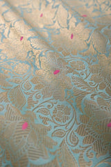 Fabric, sky blue fabric, Blue fabric, banarasi fabric, silk fabric, brocade fabric, handloom fabric, indian fabric