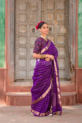 Handwoven Organza Silk Saree at Chinaya Banaras