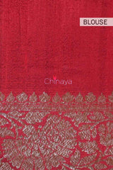 White Raw Silk Saree - Chinaya Banaras