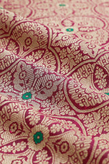 Wine Handwoven Banarasi Silk Fabric - Chinaya Banaras