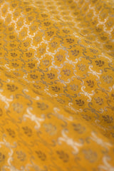 Yellow Geometrical Woven Banarasi Silk , banarasi fabric, silk fabric, brocade fabric, handloom fabric, indian fabric