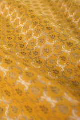 Yellow Geometrical Woven Banarasi Silk Than - Chinaya Banaras